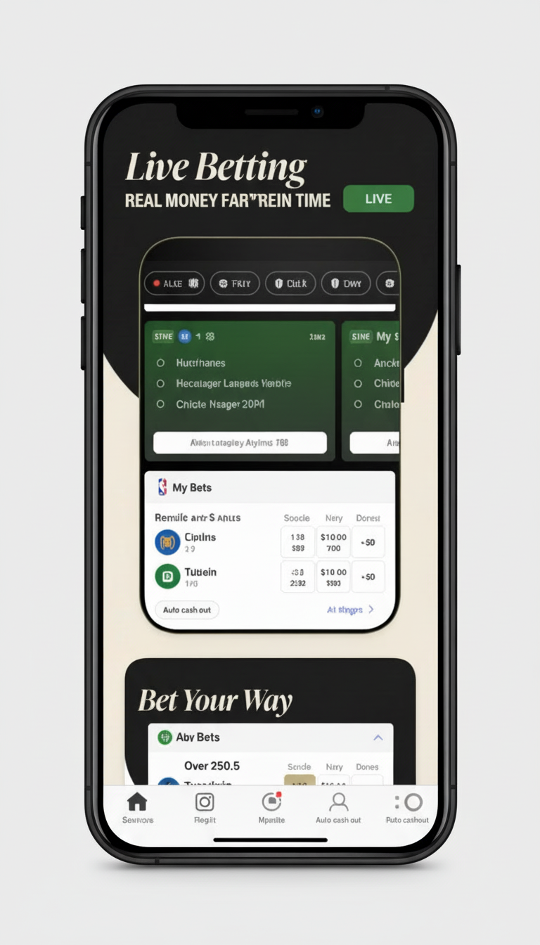 BetMGM app live betting screen with cashout early feature and My Bets