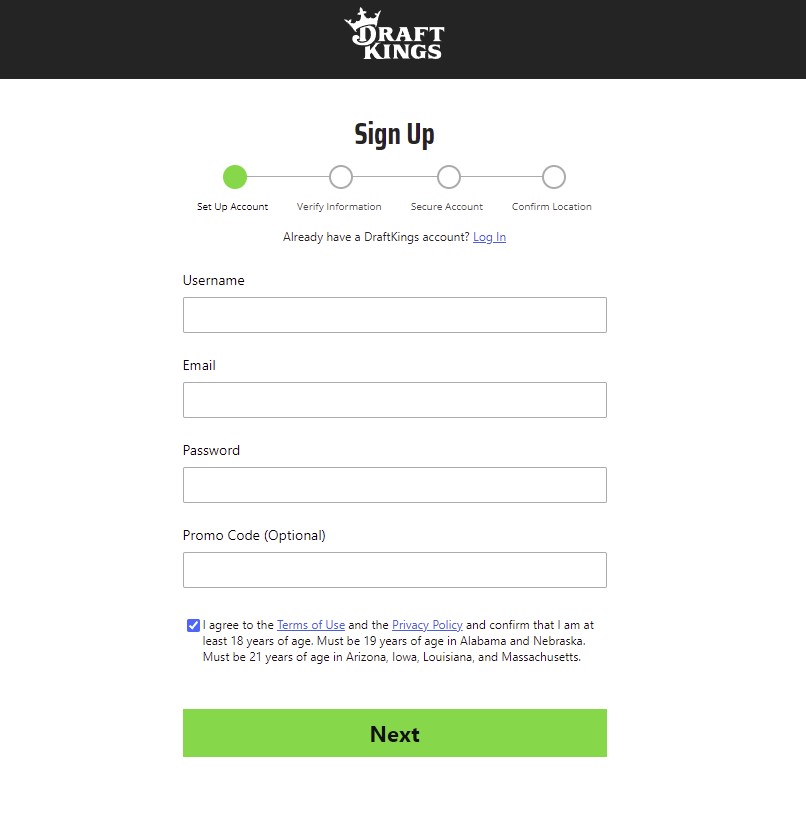 Draftkings New York Sportsbook Sign Up Form