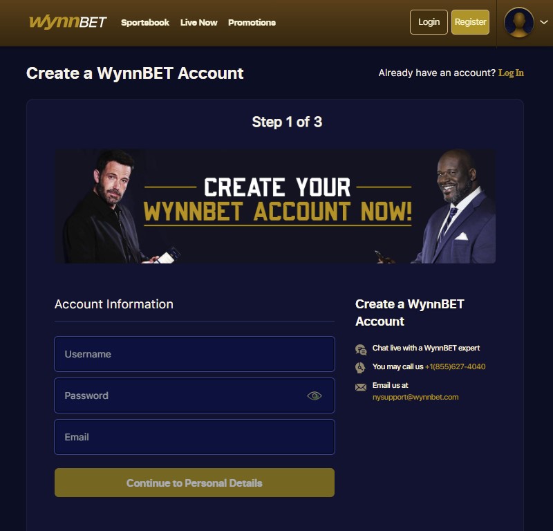 Wynnbet NY Sign up Code Form