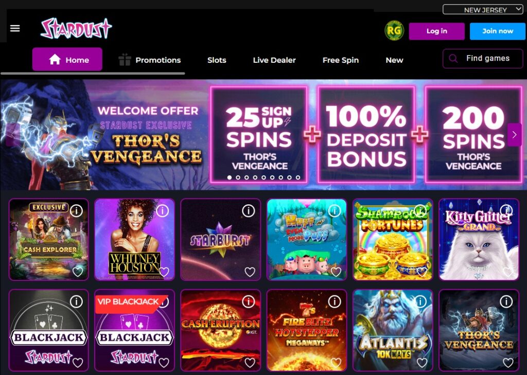Top NJ online casinos Stardust 